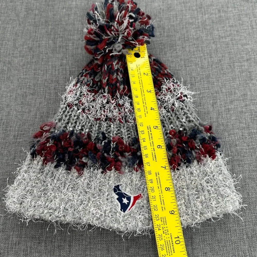 Pompom Houston Texans Knit Hat Fringe‎ Red Black Gray Women's Sport Hat